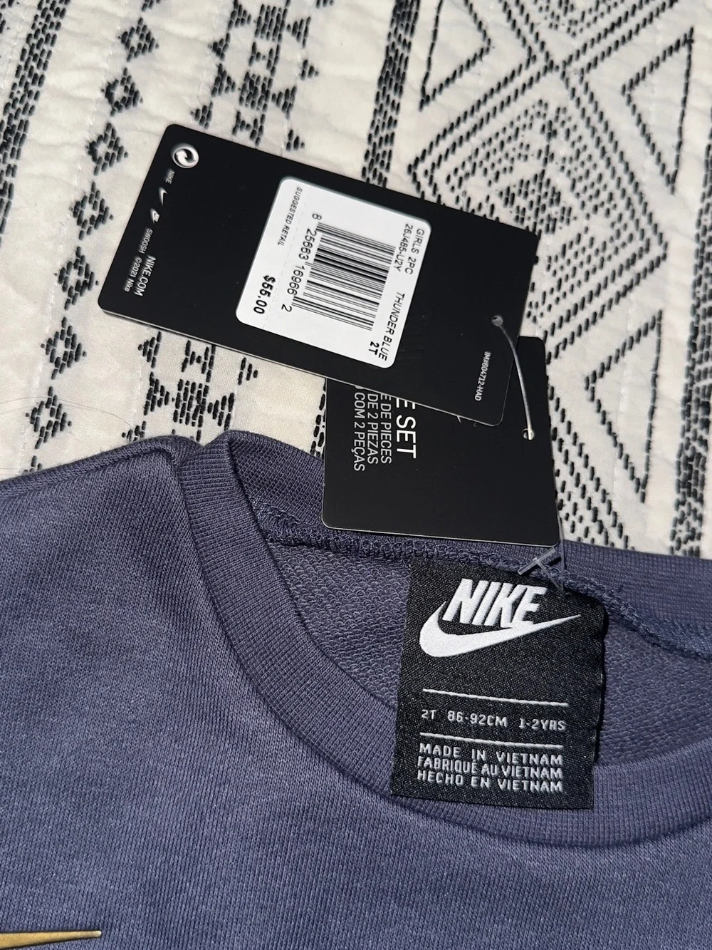 Girls Nike 2 Piece Set Thunder Blue 26J485-U27 Size 2T NWT